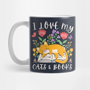 I Love My Cats & Books Mug